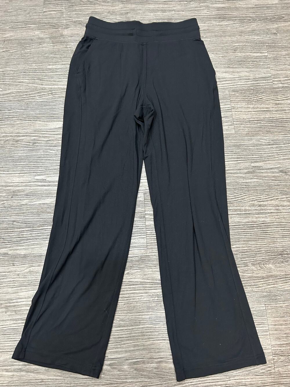 Lululemon Black Wide Leg Lounge Pants Drawstring Athletic Track Trousers Sz M